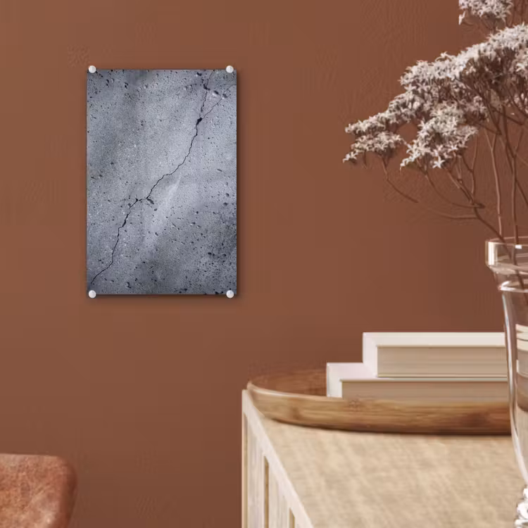 Glas schilderij - Beton - Grijs - Scheur — 5