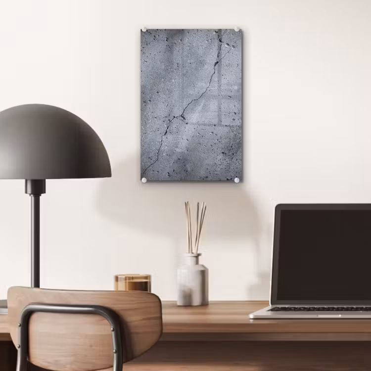 Glas schilderij - Beton - Grijs - Scheur — 6