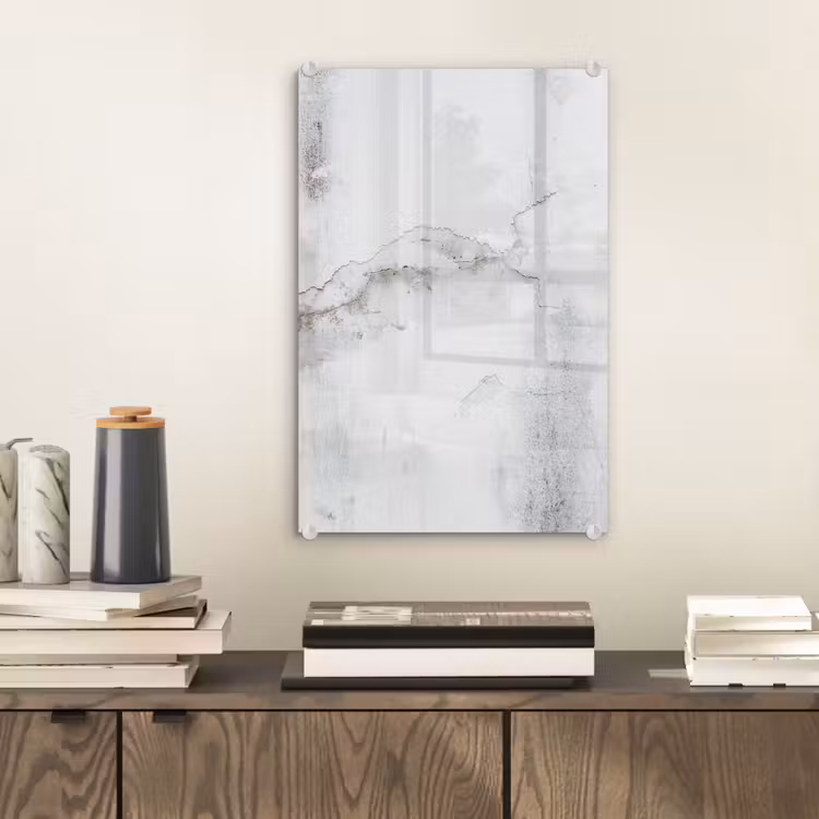 Glas schilderij - Beton - Grijs - Wit — 1