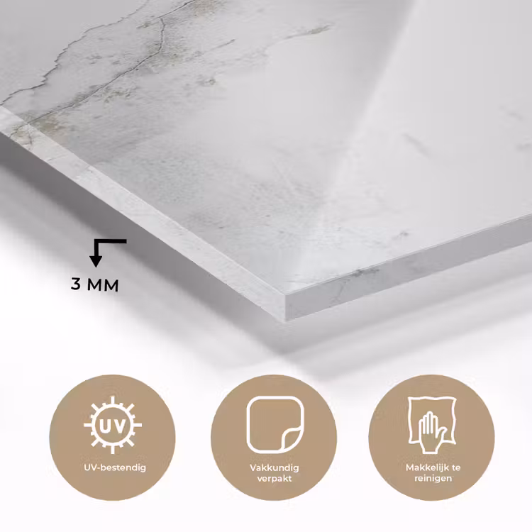 Glas schilderij - Beton - Grijs - Wit — 2