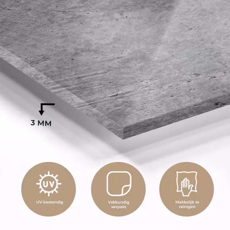 Glas schilderij - Beton - Leisteen - Grijs -Betonstructuur — 3