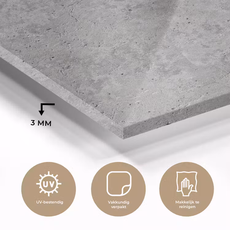 Glas schilderij - Beton - Leisteen - Grijs - Betonstructuur — 3