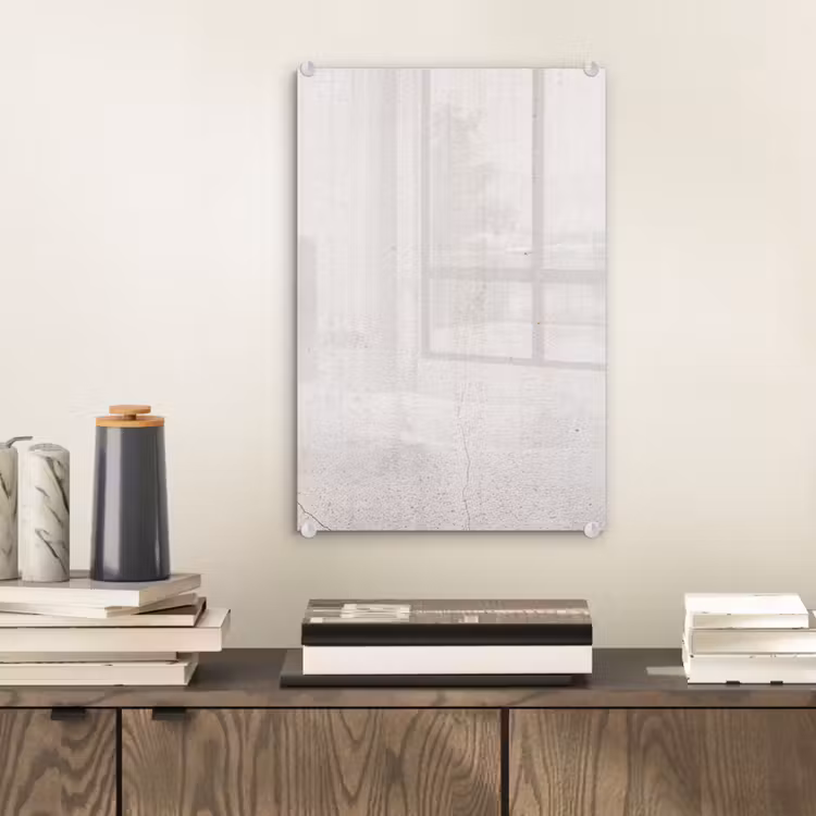 Glas schilderij - Beton - Muur - Wit — 1