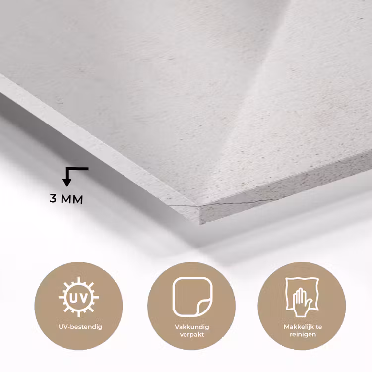 Glas schilderij - Beton - Muur - Wit — 2