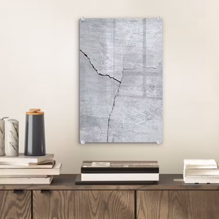 Glas schilderij - Beton - Scheur - Grijs — 1