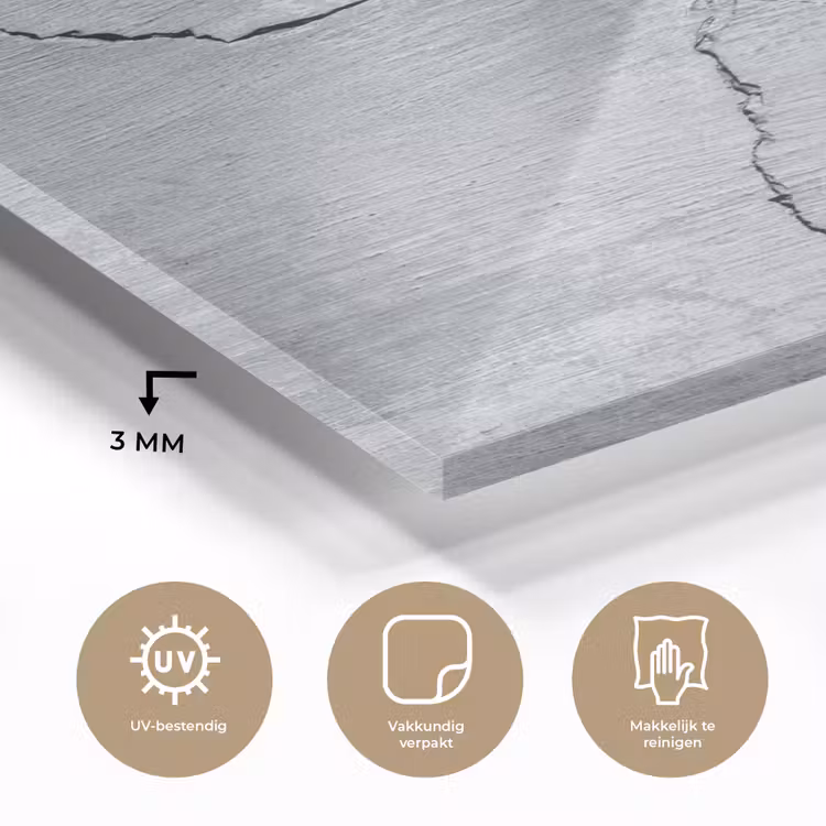 Glas schilderij - Beton - Scheur - Grijs — 2