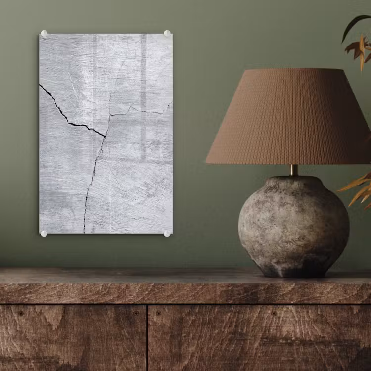 Glas schilderij - Beton - Scheur - Grijs — 3