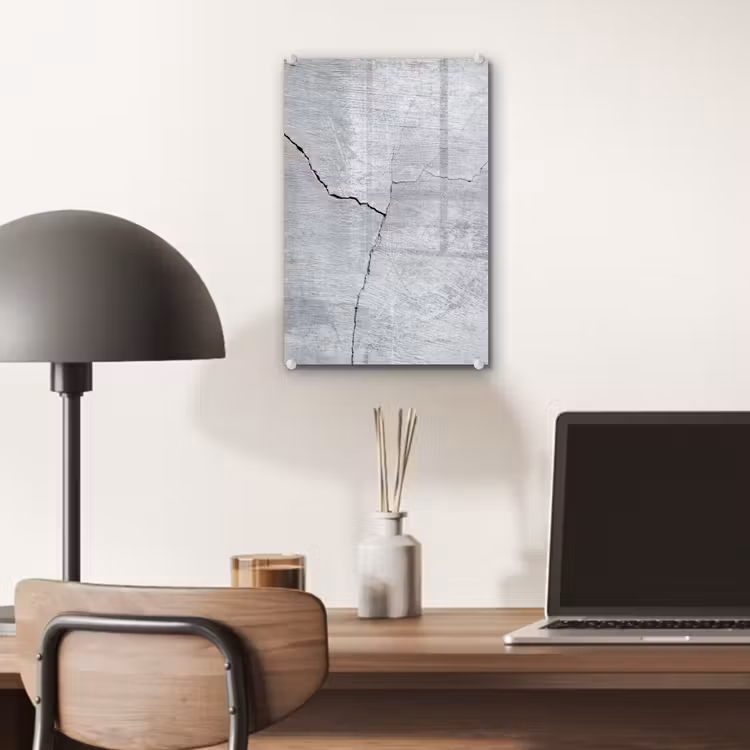 Glas schilderij - Beton - Scheur - Grijs — 6
