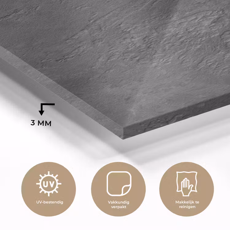 Glas schilderij - Beton - Structuur - Industrieel - Zwart - Grijs — 2