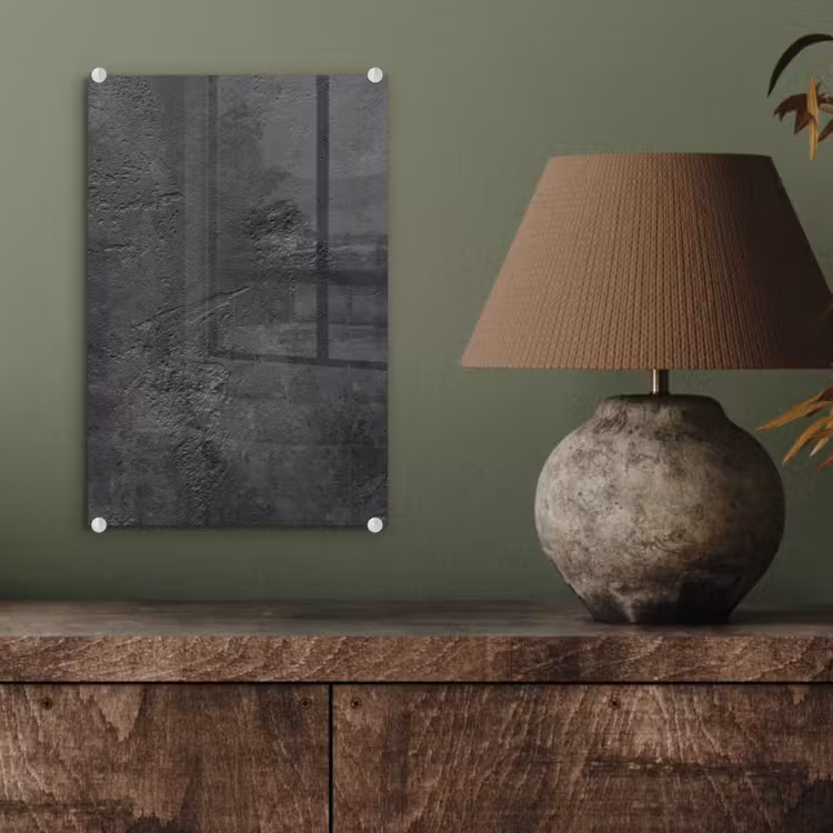 Glas schilderij - Beton - Structuur - Industrieel - Zwart - Grijs — 3