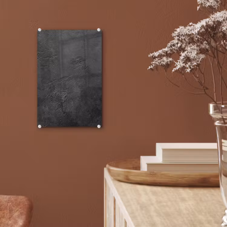 Glas schilderij - Beton - Structuur - Industrieel - Zwart - Grijs — 5