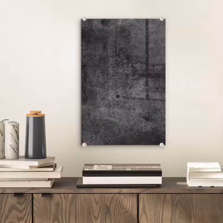 Glas schilderij - Beton - Structuur - Retro - Zwart - Grijs - Rustiek — 1
