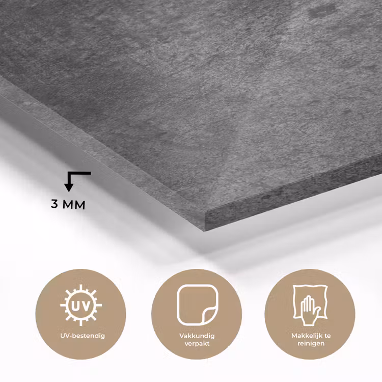 Glas schilderij - Beton - Structuur - Retro - Zwart - Grijs - Rustiek — 2