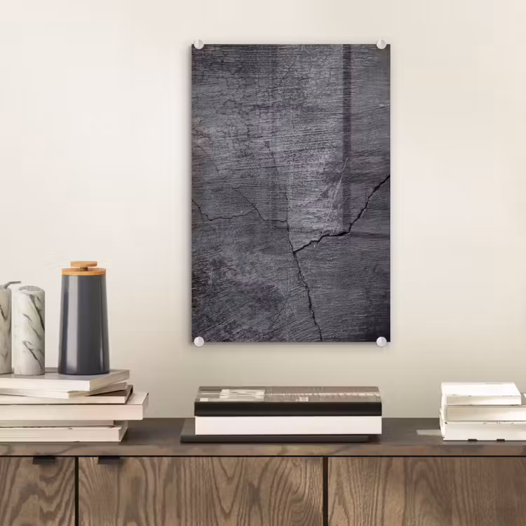 Glas schilderij - Beton - Zwart - Scheur — 1