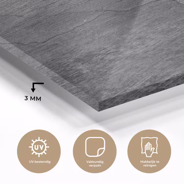 Glas schilderij - Beton - Zwart - Scheur — 2