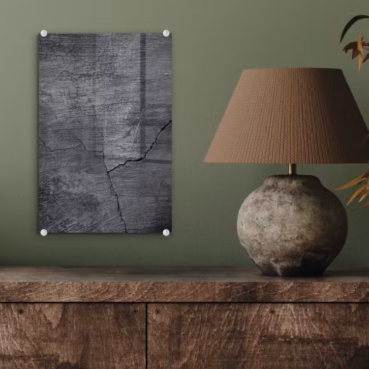 Glas schilderij - Beton - Zwart - Scheur — 3