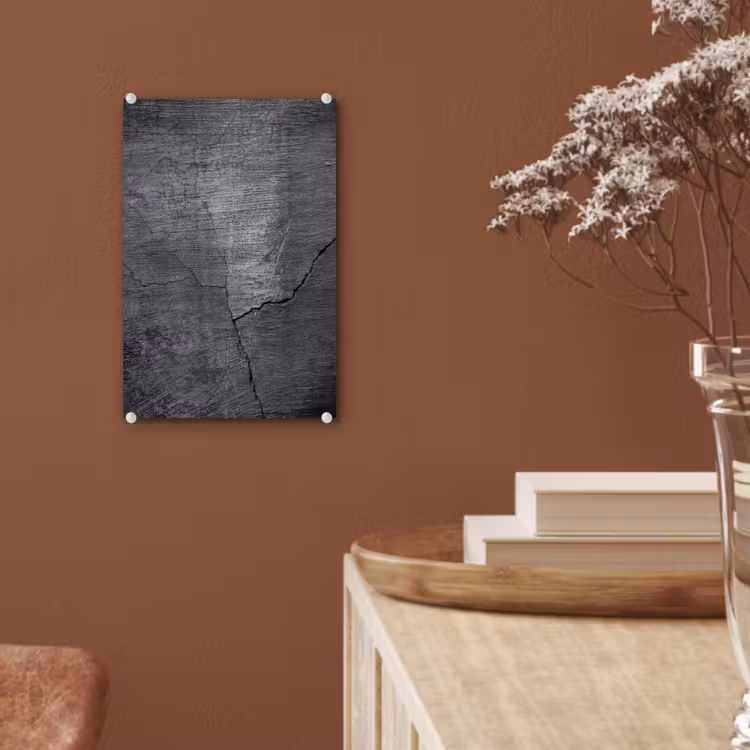 Glas schilderij - Beton - Zwart - Scheur — 5