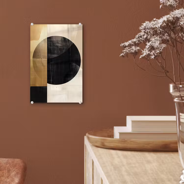 Glas schilderij - Abstract - Goud - Zwart - Kunst — 6