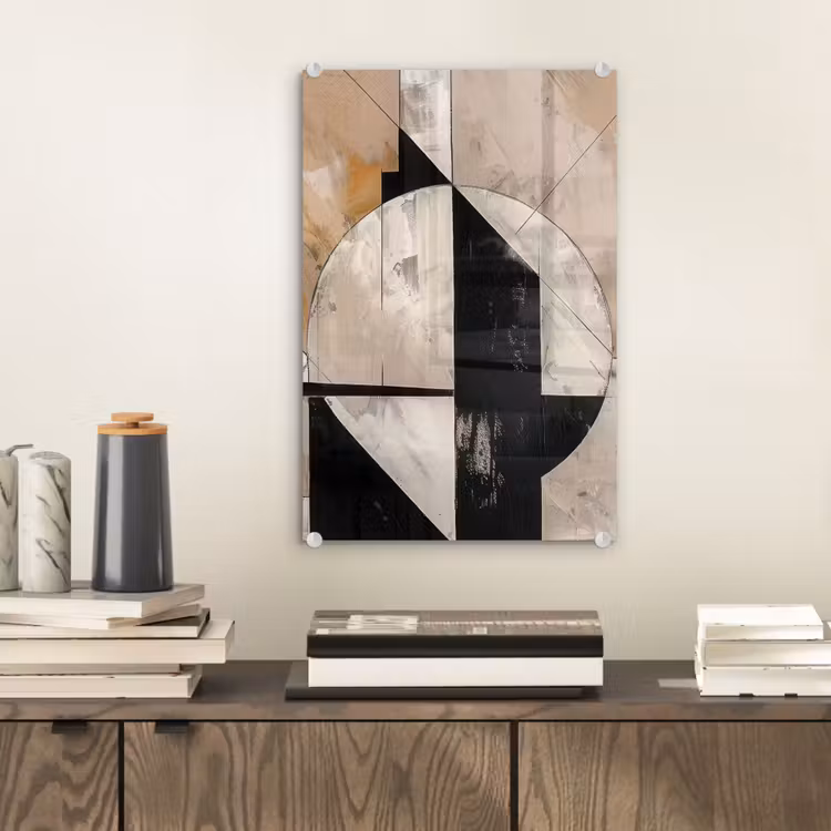 Glas schilderij - Abstract - Modern - Geometrisch - Pastel — 2
