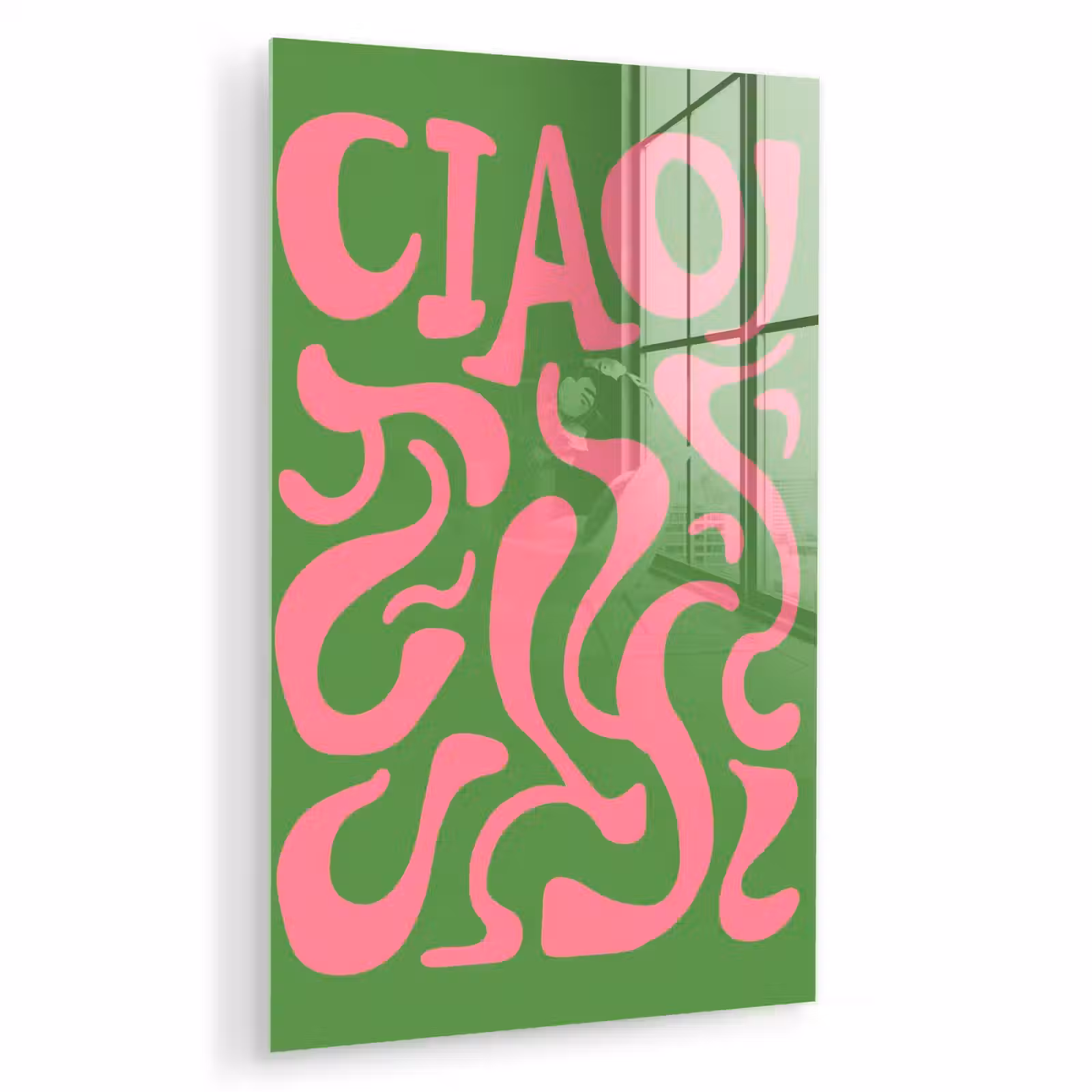 Glas schilderij - Abstract - Roze - Ciao - Vormen — 1