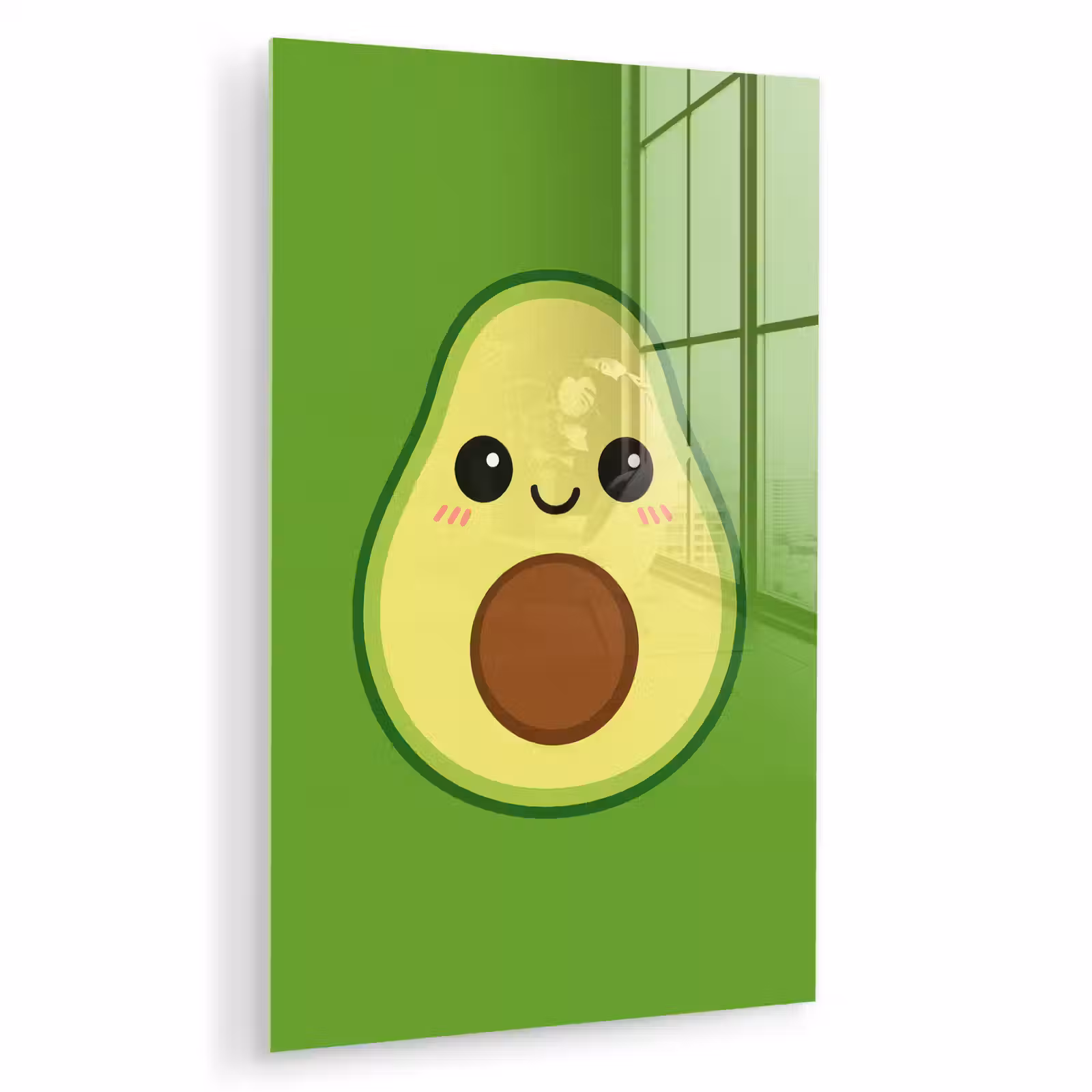 Glas schilderij - Avocado - Groen - Speels — 1