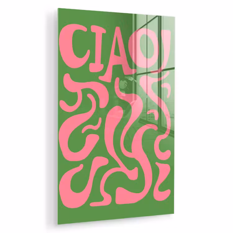 Glas schilderij - Abstract - Roze - Ciao - Vormen — 1