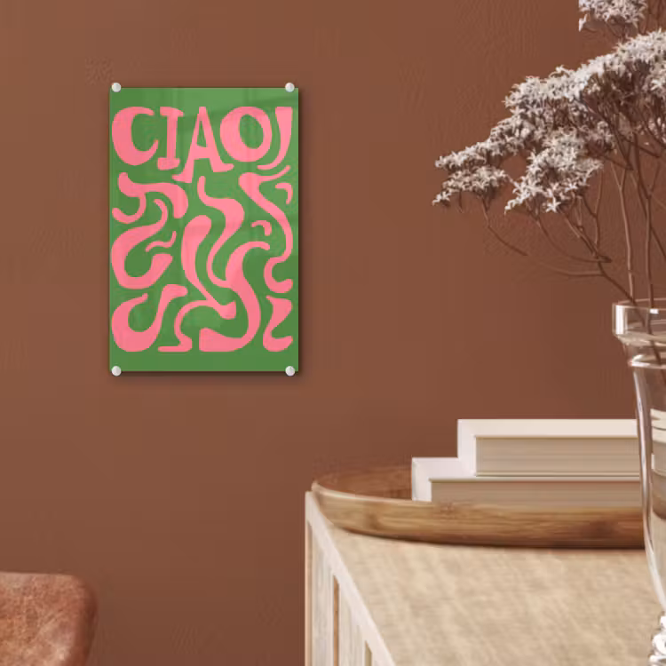 Glas schilderij - Abstract - Roze - Ciao - Vormen — 6