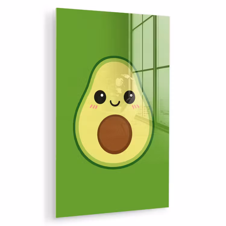 Glas schilderij - Avocado - Groen - Speels — 1