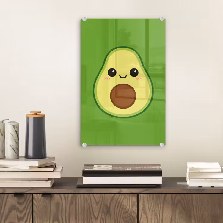 Glas schilderij - Avocado - Groen - Speels — 2