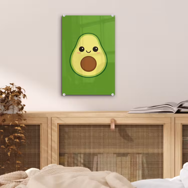 Glas schilderij - Avocado - Groen - Speels — 5