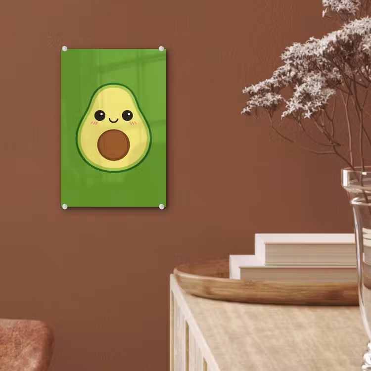 Glas schilderij - Avocado - Groen - Speels — 6
