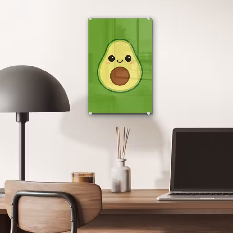 Glas schilderij - Avocado - Groen - Speels — 7