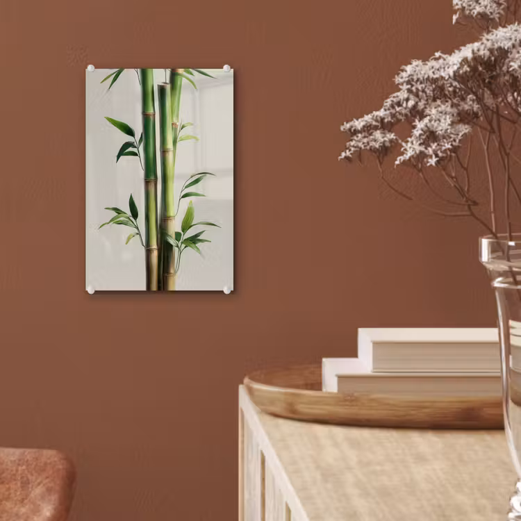 Glas schilderij - Bamboestengels - Sierlijk - Groen — 6