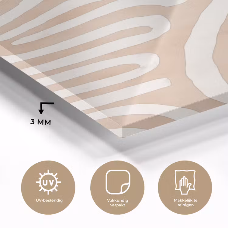 Glas schilderij - Beige - Aardspatroon — 3