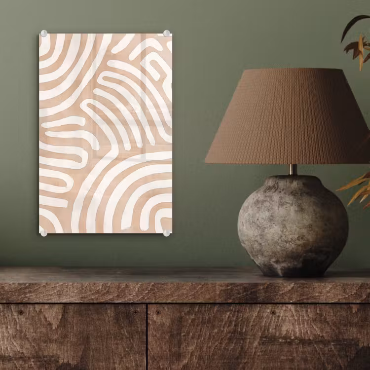 Glas schilderij - Beige - Aardspatroon — 4