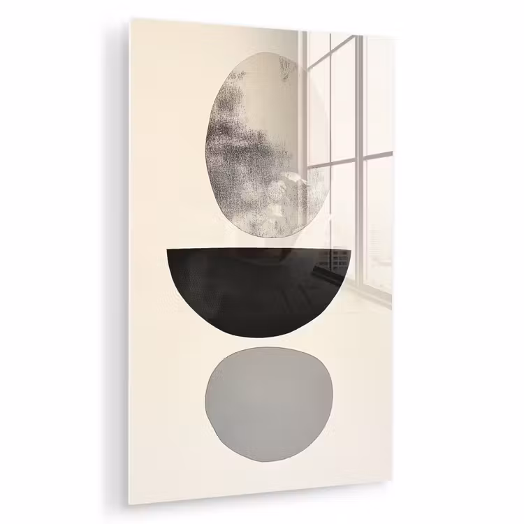 Glas schilderij - Beige - Japandi - Wabi sabi — 1