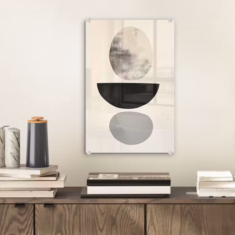 Glas schilderij - Beige - Japandi - Wabi sabi — 2