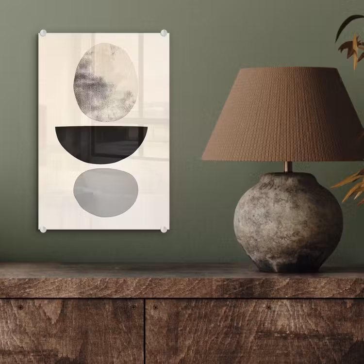 Glas schilderij - Beige - Japandi - Wabi sabi — 4