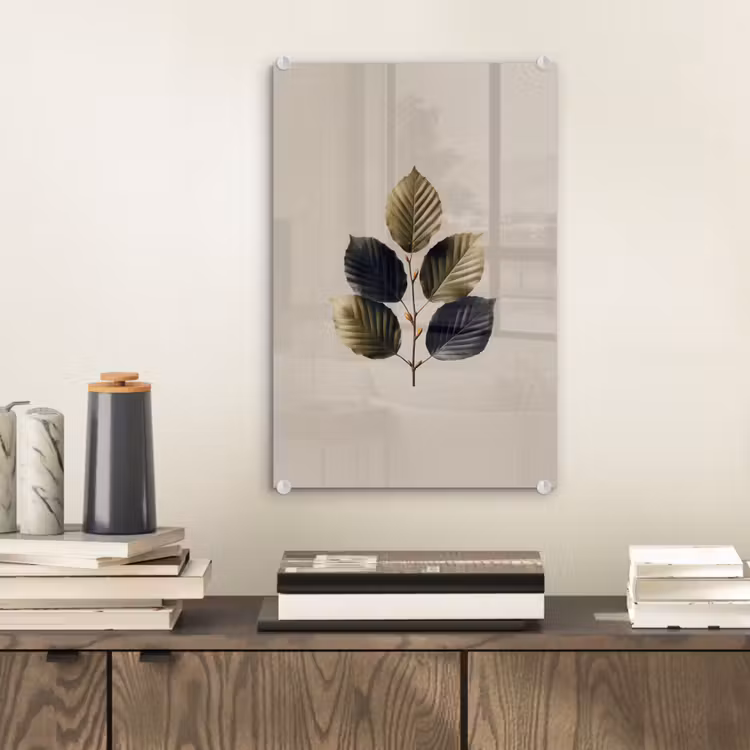 Glas schilderij - Beukenbladeren - Bruin - Groen - neutraal — 2