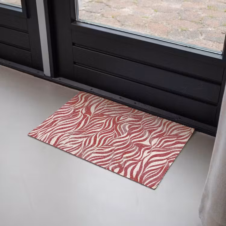 Deurmat - Golvende vormen - Abstract - Rood — 2