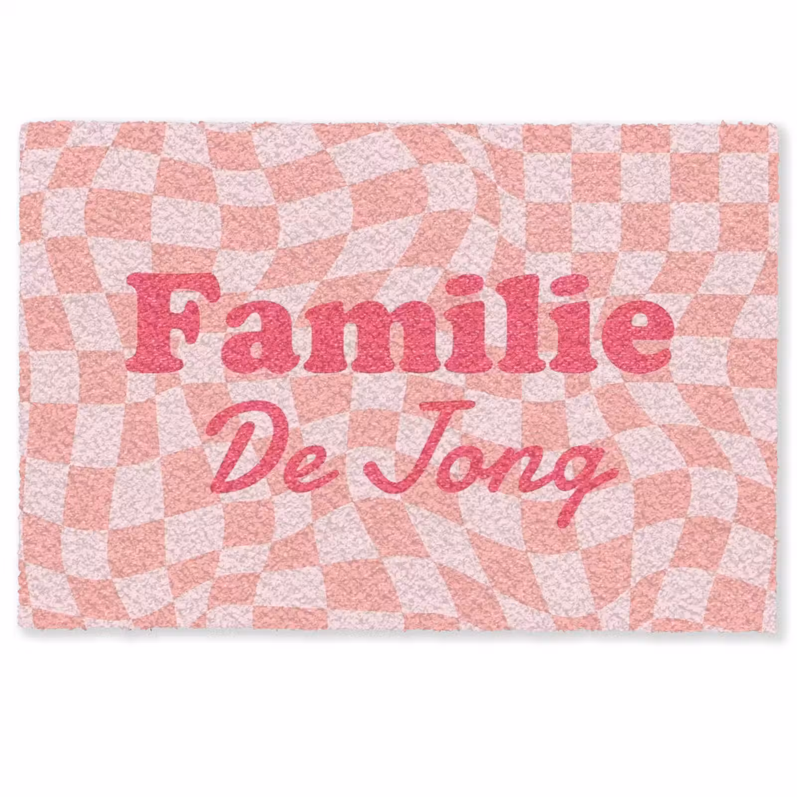 Personaliseerbare deurmat - Familie - Roze — 1