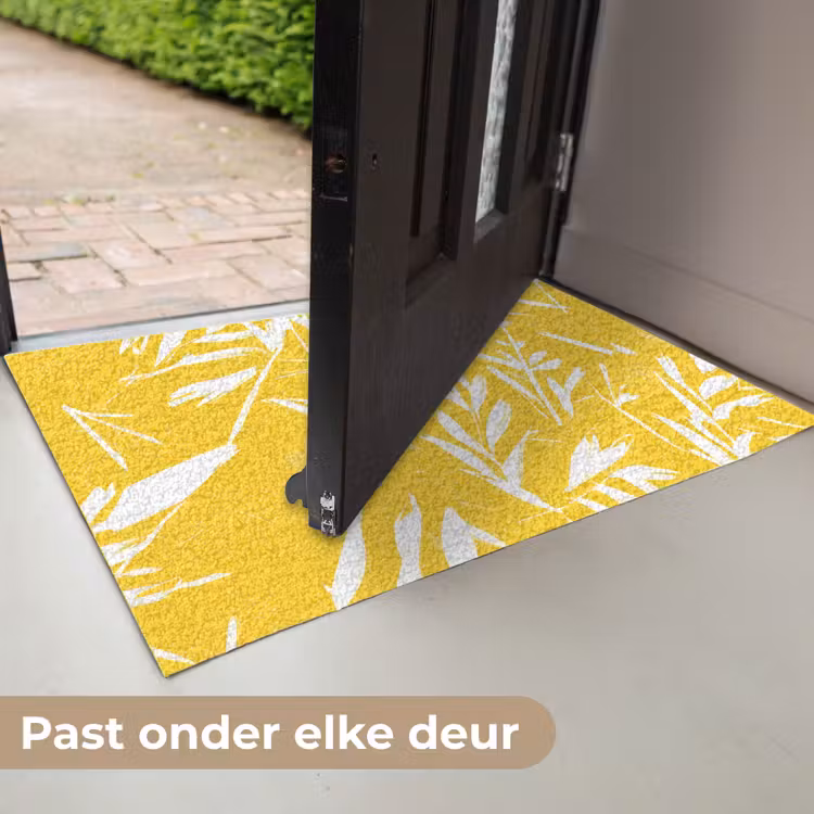Deurmat - Abstract - Bladeren - Geel - Penseelstreken — 7