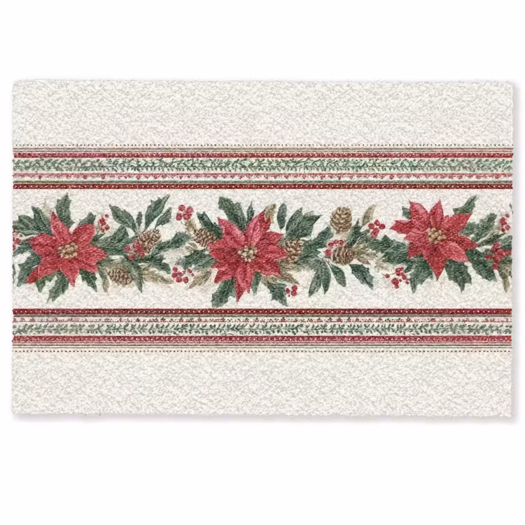 Deurmat - Kerststrook - Poinsettia - Rood - Groen — 1