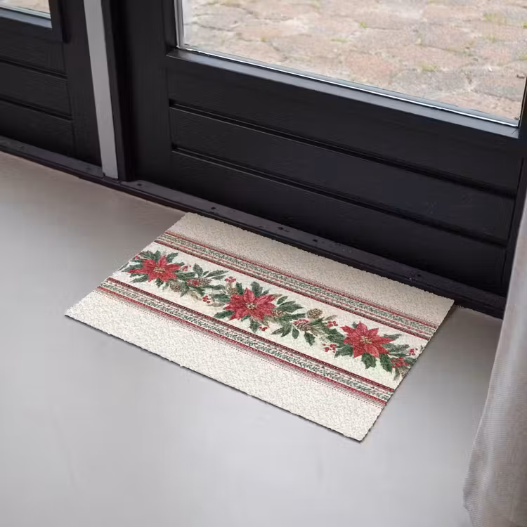 Deurmat - Kerststrook - Poinsettia - Rood - Groen — 2