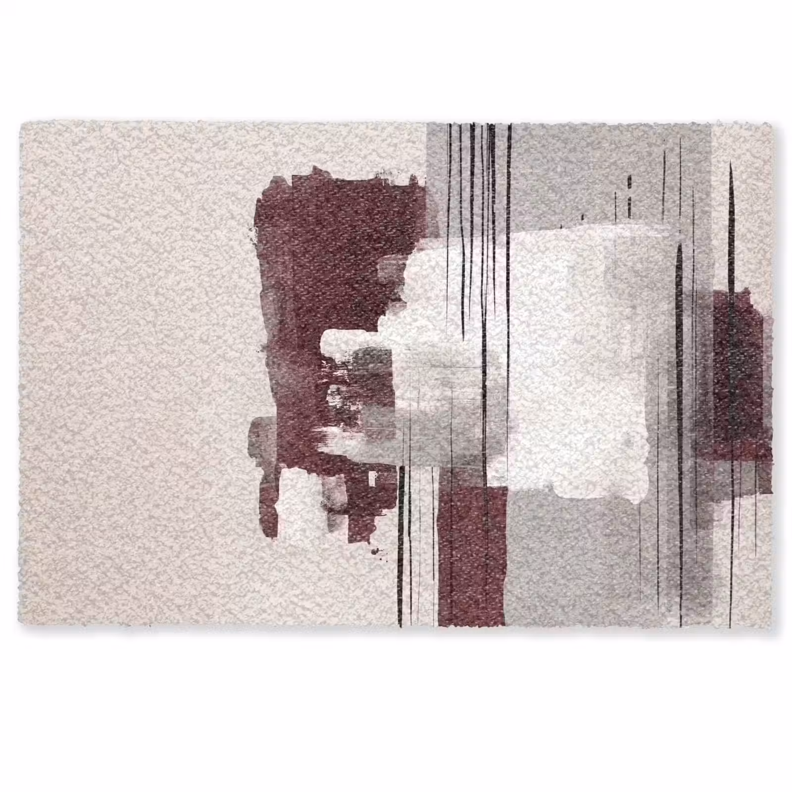Deurmat - Penseelstreken - Abstract - Lijnen - Rood — 1
