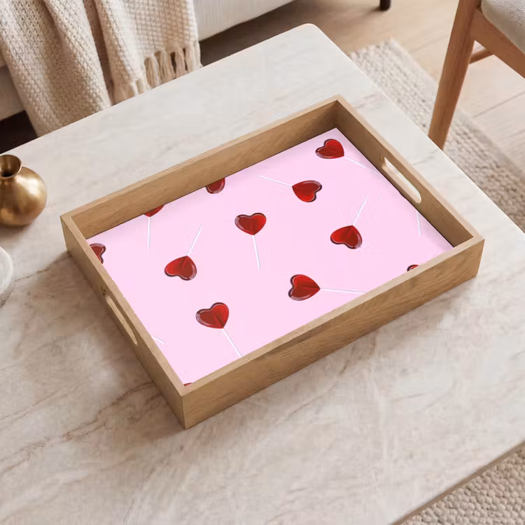Dienblad - Roze - Hart - Lolly - Snoep — 2