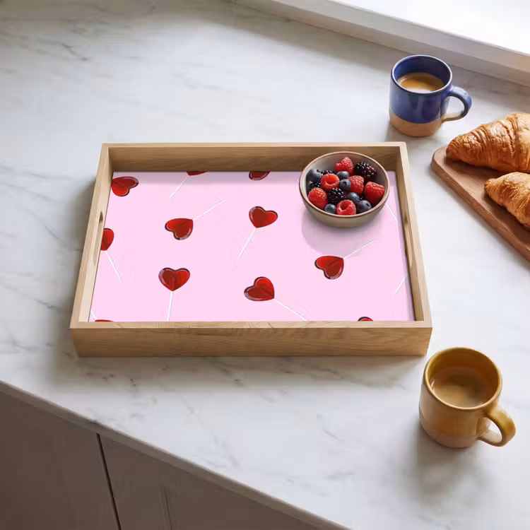 Dienblad - Roze - Hart - Lolly - Snoep — 4
