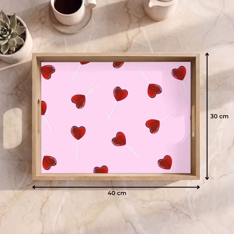Dienblad - Roze - Hart - Lolly - Snoep — 9