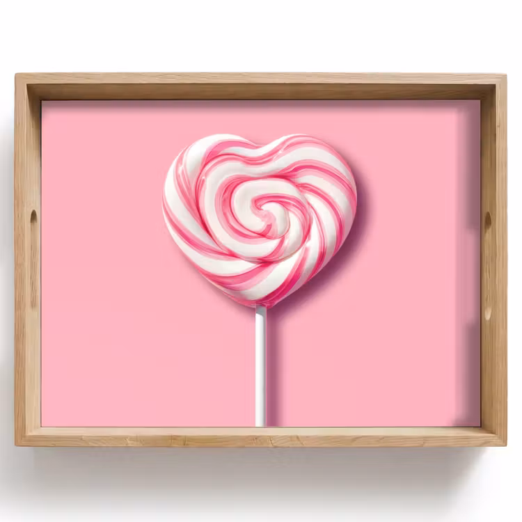 Dienblad - Snoep - Lolly - Hart- Roze — 1