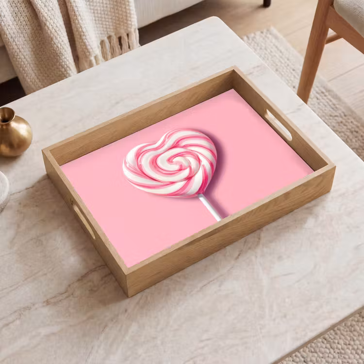 Dienblad - Snoep - Lolly - Hart- Roze — 2
